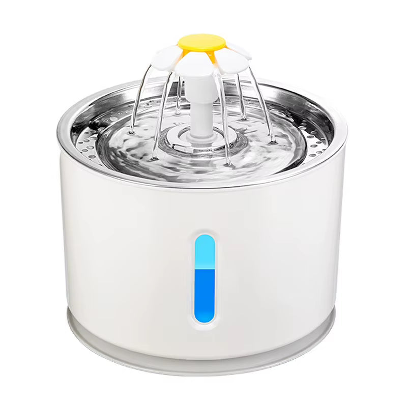 New 3.2L Stainless Steel Cat Water Fountain, USB Auto Smart Pet Drinking Fountain with Visual Water Window, Silent Pump for Cats