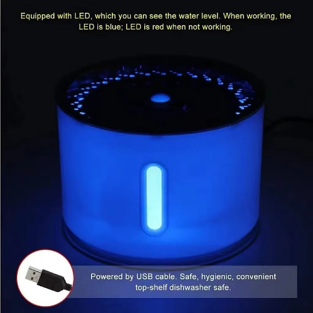 New 3.2L Stainless Steel Cat Water Fountain, USB Auto Smart Pet Drinking Fountain with Visual Water Window, Silent Pump for Cats